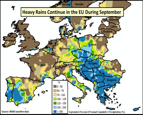 European Union Wheat: Rains Improve Crop Potential to Record, but Reduce Quality Wheat production for 2014/15 in the European Union (EU) is estimated at a record 154.0 million tons, up 3.