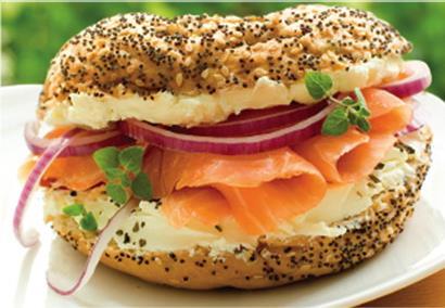 Ham Aidells Chicken Apple Sausage Pork Sausage Chorizo Mushrooms, tomatoes, onions & spinach Plain Bagel with Cream Cheese $2.95 Deluxe Bagel - Tomato, cucumber, red onions $4.