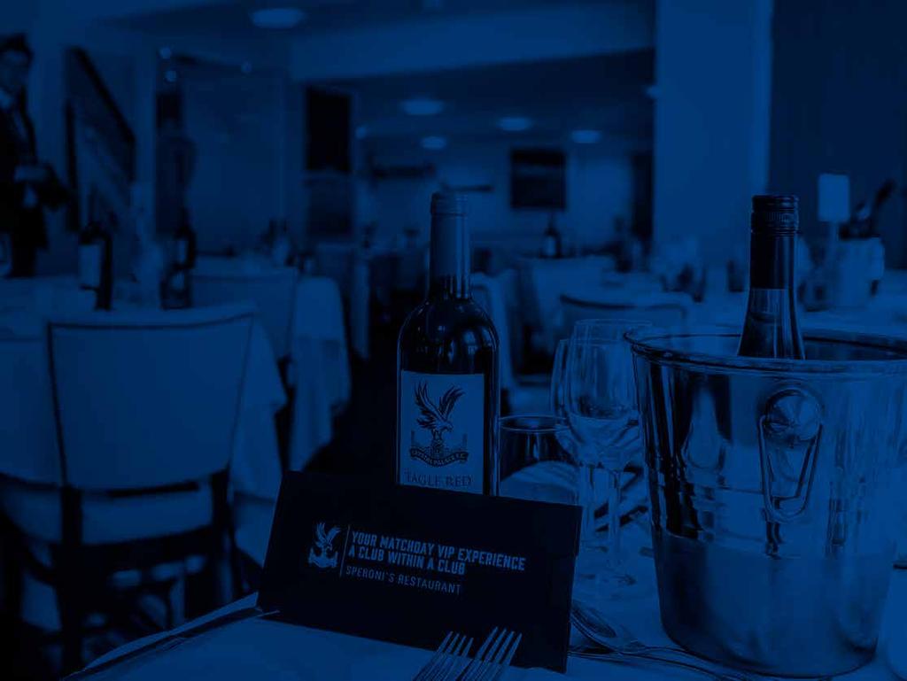 Premium matchday From the minute you step through the door at Selhurst Park, you ll be considered a VIP by the matchday team, who will be on hand to ensure you and your guests needs will be attended