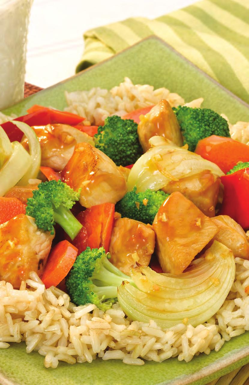 BROWN RICE WITH SIZZLING CHICKEN AND VEGETABLES www.usarice.