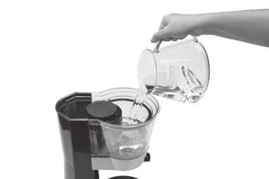 3. Position carafe and plug in unit Insert carafe lid and filter into the carafe and place carafe on the resting plate. Plug coffeemaker into an electrical outlet.