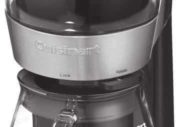 NOTE: Removing the carafe before the release cycle is completed will cause the coffee to flow out onto the counter. 8. Slide lever back to the Lock position and enjoy your Cuisinart Cold Brew Coffee!