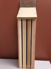 Stain or paint the handmade bluebird house to your liking (made with pine and hardboard wood). No assembly required.