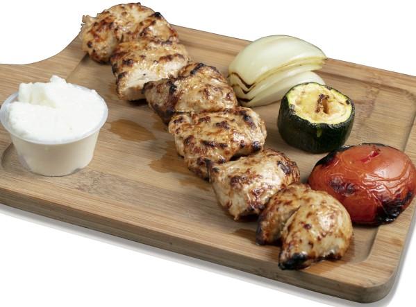 grilled veggies, tzatziki sauce and your choice of two sides. 25.