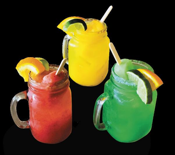 DoN JuLiO DaIqUiRiS House rum blended with your favorite flavor: Piña colada, strawberry, raspberry, mango, peach, watermelon or passion fruit. Regular 7.5 - Large 9.