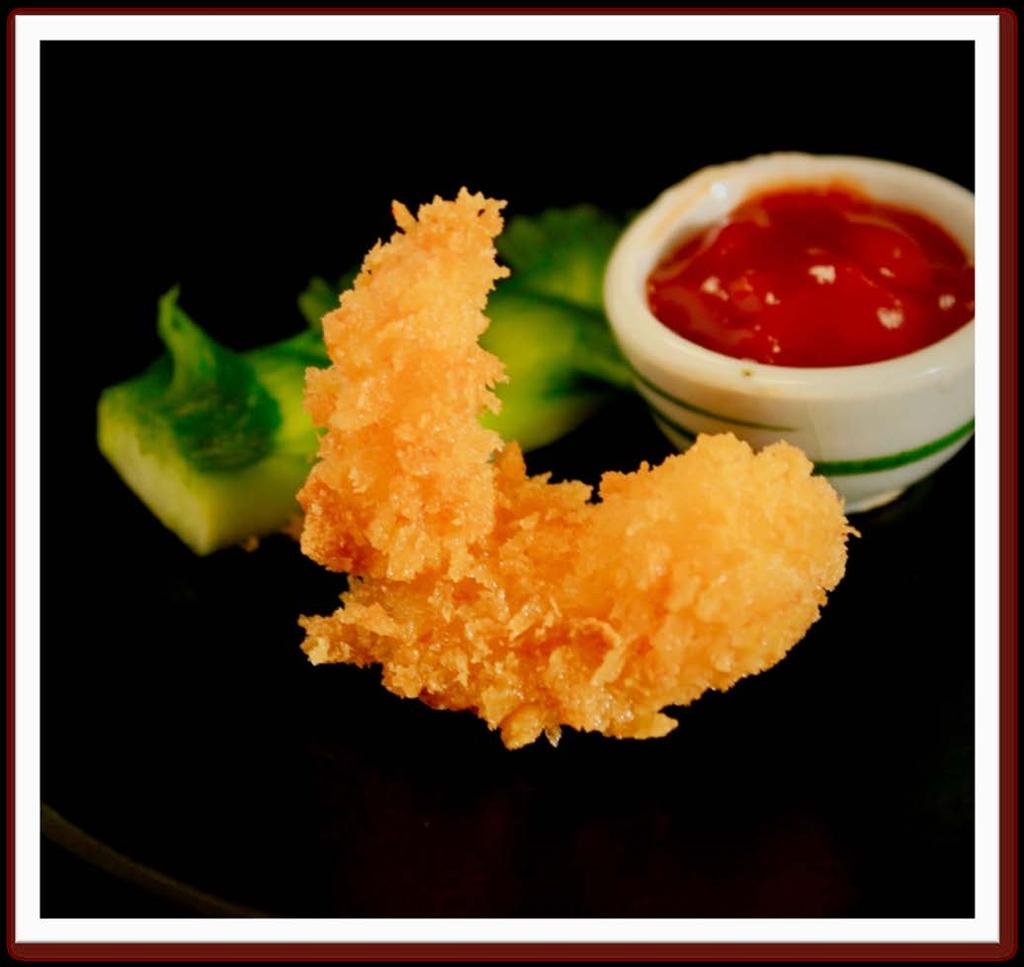 Japanese Panko Prawns with a Bloody Mary Dip Golden, crisp shards of