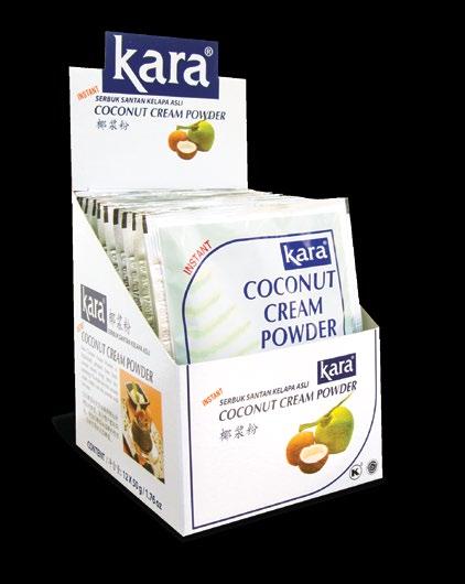 Kara Coconut Cream Powder Perfect for baking and instant mixes, this water soluble coconut cream powder comes with a fine powdery texture and an irresistibly rich aroma of coconut.