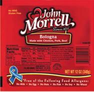 , 9 John Morrell Sliced Bologna or Salami Oz.