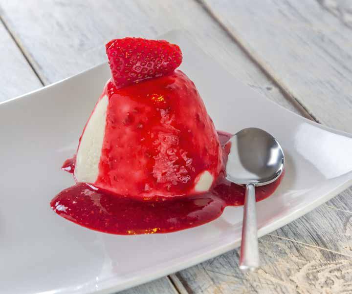 Strawberry Pannacotta Volcano Serves 3 Per portion: 545kcal and 3.
