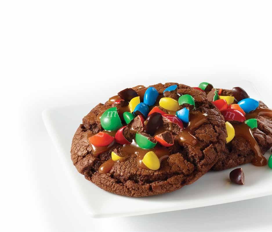 Chocolate Dulce de Leche Cookies MADE WITH M&M S CHOCOLATE CANDIES AND DOVE CHOCOLATE BAKING CHIPS Yield: 36 servings Ingredients 1 cup DOVE Chocolate Baking Chips, melted 1½ cups DOVE Chocolate