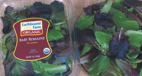PRODUCE 2/ 5 Certified Organic Earthbound Farm Baby Lettuces 5 oz. clamshell pkgs.