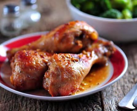 TERIYAKI CHICKEN DRUMSTICKS READY IN APPROX. 45 MINS EACH SERVE GIVES: 1 1 3+ and let it marinate for 15 minutes or while the oven heats.