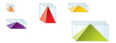 Make a table and look for a pattern. MATHEMATICAL PRACTICES Pyramid ft volume ft = ft ft in.