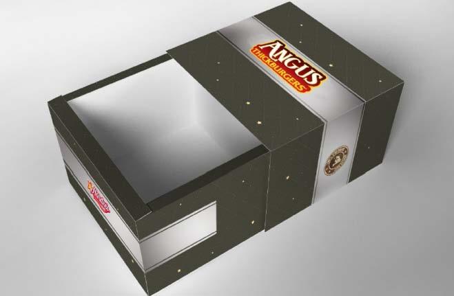 NEW PACKAGING NEW: ANGUS THICKBURGER BOX Branch Purchasing to order directly from supplier.