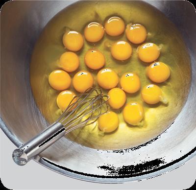 Prepping Specific Food When prepping eggs and egg mixtures: Handle pooled eggs (if allowed) with care: Cook promptly after mixing, or store at 41 F (5 C) or