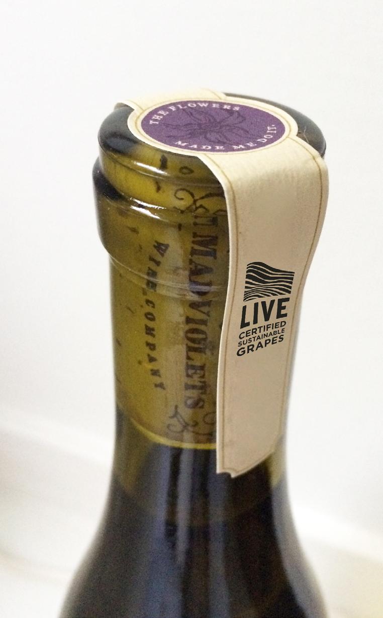 Demonstrated use only. Certification marks have been added to wine bottles from Willamette Valley Vineyards (L) and Mad Violets Wine Company (R).
