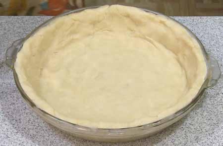 7 5 Roll the pastry dough to fit a deep pie dish,