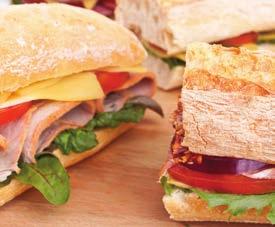 99 / 5 dozen min (by the tray) Pick-Me-Up Bag Lunch Sandwiches made with Ciabatta Buns filled with your choice of Deli