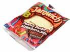 PB Jamwich Products Product Description APF Code Pack/Portion Case Weight Cube Case LxWxH Pallet TxH Peanut Butter & Grape Jelly on White Bread Crustless peanut butter and grape jelly sandwich, made