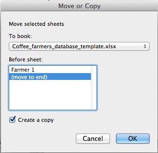 Right click the existing tab Farmer 1 - > Click Move or Copy 2.