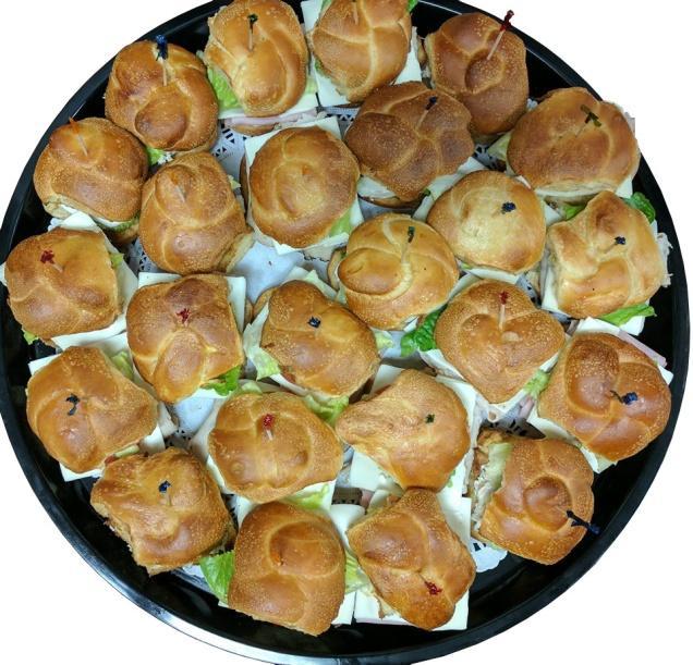 Easy Order Packages Easy Order Assorted Pastry Tray Assorted pastry items plated for serving; 12 large items for $39.95, 18 large items for $59.95, 24 mini/medium items for $54.