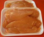 We hand cut pure chicken breasts for our FAMOUS CHICKEN Limit 5 pkg. SAUSAGES!