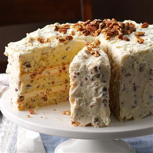 Recipe Corner Butter Pecan Layer Cake Recipe Ingredients 2-2/3 cups chopped pecans 1-1/4 cups butter, softened, divided 2 cups sugar 4 large