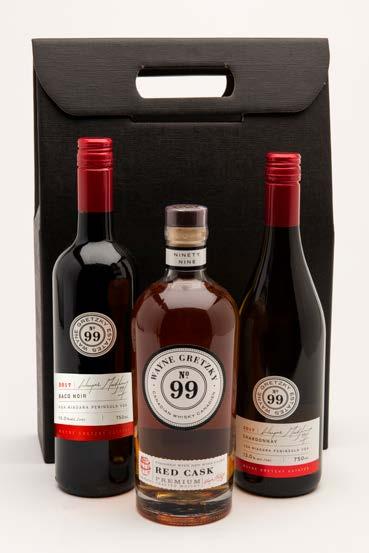 awardwinning Red Cask Whisky (375ml) presented in a black gift box with a bow. $77.