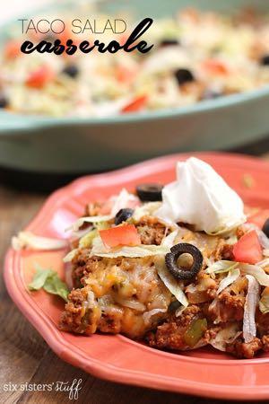 DAY 5 SMALLER FAMILY HEALTHY PLAN-20 MINUTE TACO SALAD CASSEROLE M A I N D I S H Serves: 4 Prep Time: 15 Minutes Cook Time: 4 Minutes Calories: 231 Fat: 11.7 Carbohydrates: 11.9 Protein: 21.