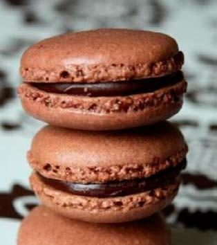 . 16. BISCUITS AND SINGLE PORTION DESSERTS Coffee Macarons Preparation Time: 30 Minutes Baking time: 12 Minutes Rest time: 30 Minutes Level: Easy Recipe for 15 people Ingredients: 140 g powdered