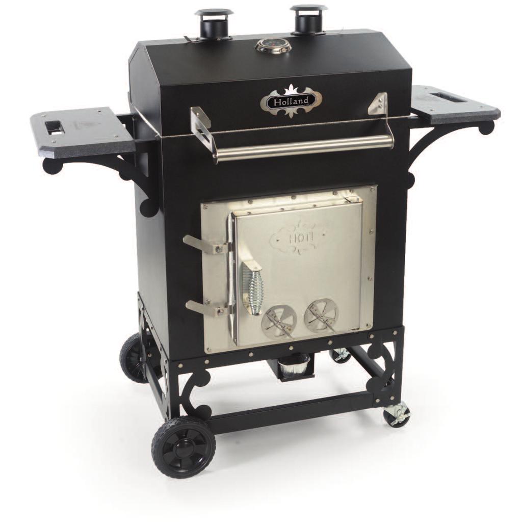 THE SMOKEHOUSE Wood-fired smoker and charcoal grill ADJUSTABLE STACK VENTS OPTIONAL STAINLESS STEEL