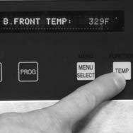7 Display next heat zone. Press the TEMP key to display another heat zone. 8 Calibrate other heat zones.