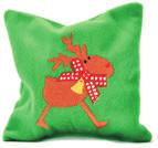 cuddly plush fabric embroidered w/reindeer filled
