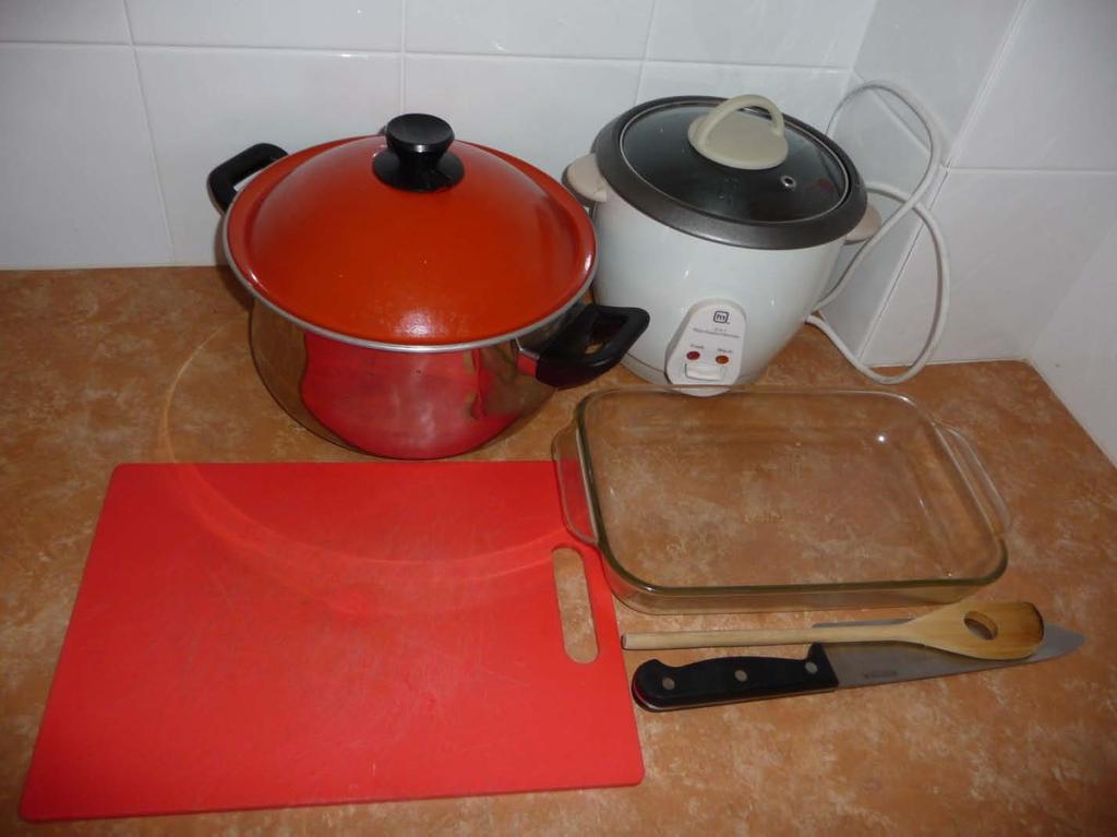 Equipment Equipment is typical and quite straight forward Large soup pot with a lid Cutting board Sharp knife for cutting vegetables