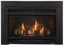 ESCAPE-I35 35" viewing area Ideal size for larger fireplaces Up to 40,000 BTUs 6 oak-style logs Illuminated ember bed and accent