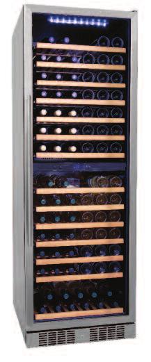 WF1101 Freestanding dual zone wine cabinet Key Features No frost compressor cooling technology maintains a consistent temperature.