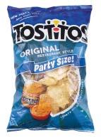5 selected varieties. 3.49 Doritos Ruffles Tostitos 13 18 oz. party size bag. 2.
