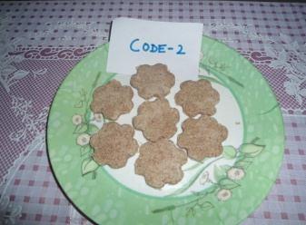 was cut into desired shapes using cookies cutter. Arrange on a greased tray. Bake at 100º c with for about 15-20 minutes. Five cereal based cookies c).