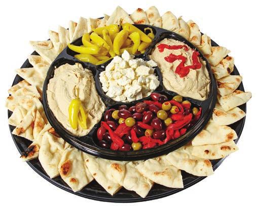 feta cheese and pita bread for dipping.