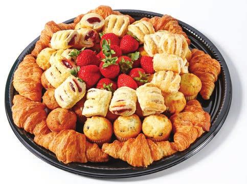 Baked Delicious Breakfast Pastries & Berries Flaky croissants,