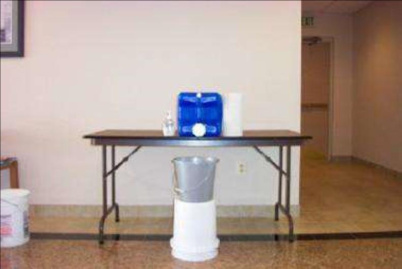 Code Enforcement Hand Washing- Soap, paper towels and a minimum 5-gallon container of water with a spigot that remains open to wash both hands shall be provided for hand washing.