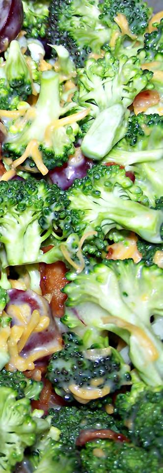 PAGE 5 Skinny Broccoli Salad GF Gluten-Free NF Nut-Free Serves 4 15-20 mins 1 head of broccoli, chopped 1/4 cup red onion, finely diced 1/4 cup sunflower seeds 1/4 cup dried cranberries 1/2 cup plain