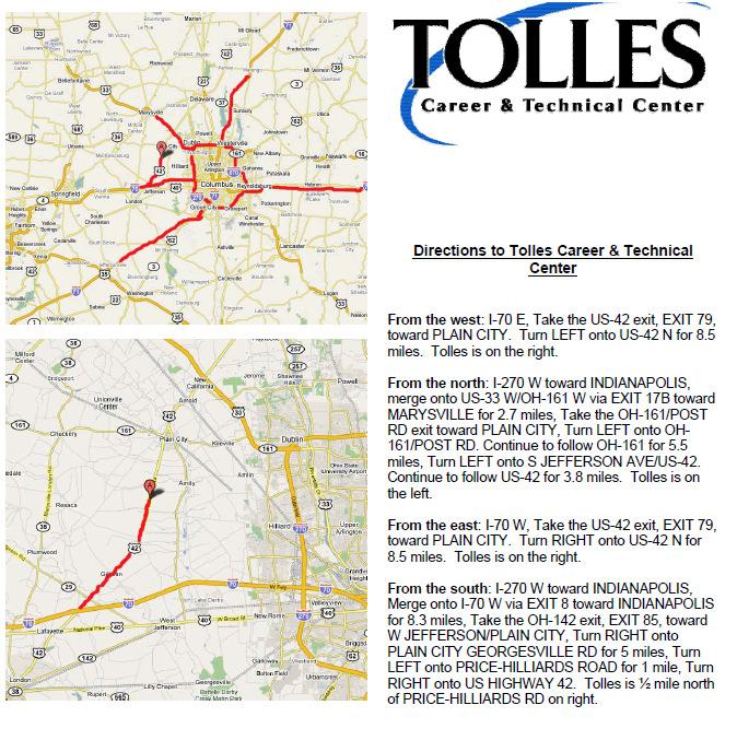 Directions to Tolles Career and Technical
