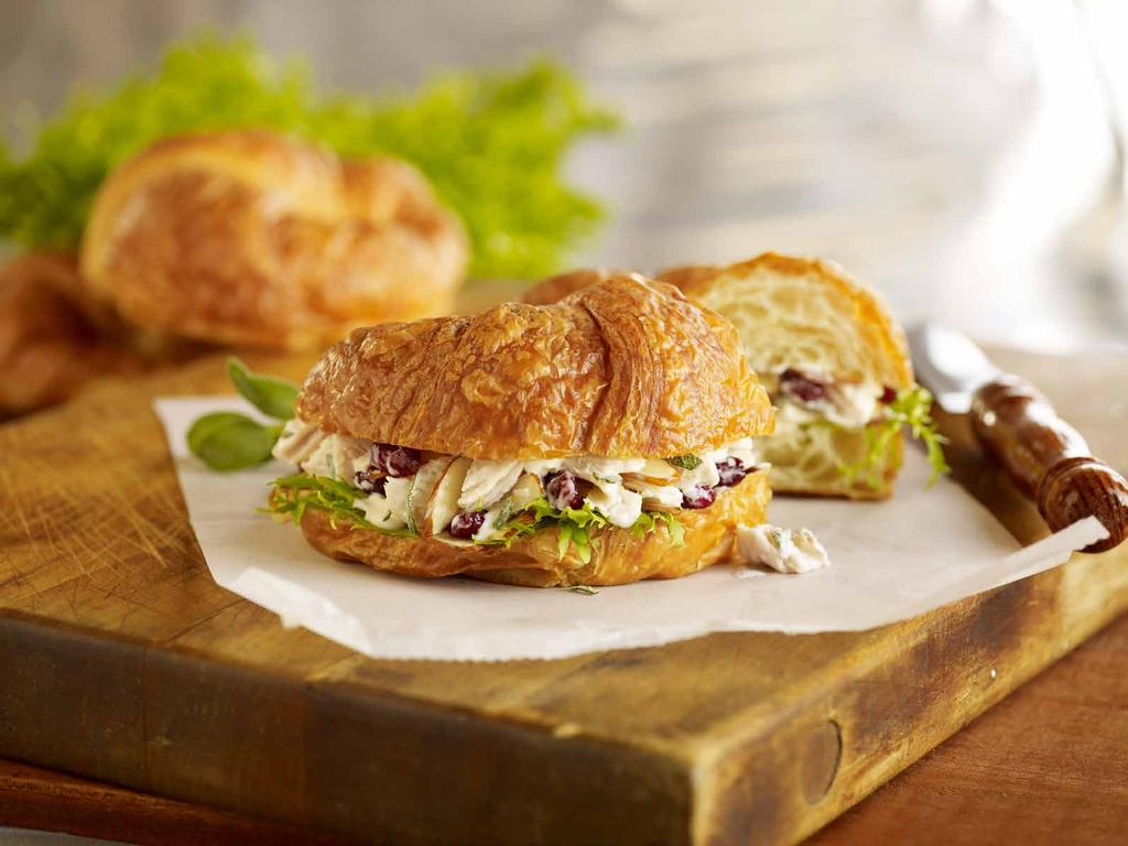 Champion Chicken Salad Croissant A buttery croissant topped with chicken salad. BHELLMANN S REAL MAYONNAISE brings together the flavour of grilled chicken, grapes, celery and apples beautifully.