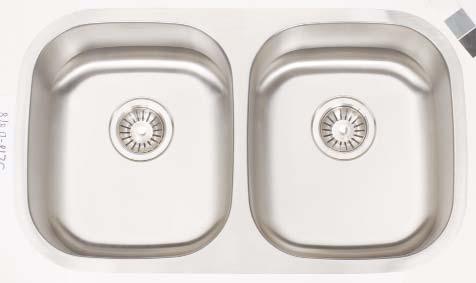 FR-3018 18 Gauge 304 Stainless Steel Double Bowl Undermount Sink Overall Size: 30 x 17-3/4 Bowls: 13-1/2 x