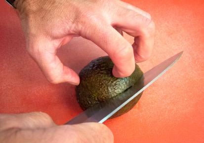 Avocado: Cut the avocado in half lengthwise around its seed, and