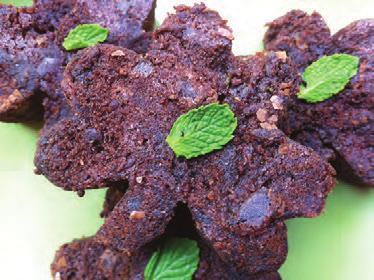 Shamrock Brownies with Mint Chocolate Chips cont. Preheat oven to 325º Grease half sheet pan with 2 tsp vegetable oil.