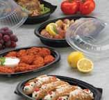 M1100 Series 11 OVAL For all of your hot and cold appetizer, entrée, side and dessert needs. Polypropylene bases and anti-fogging lids are microwavable and withstand temperatures up to 230ºF.
