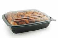 Mega-Meal 12 x 10 RECTANGLE These reusable and recyclable half-steam table sized polypropylene trays hold 2, 5 or 6 lbs of food for large take-out or catered food items.