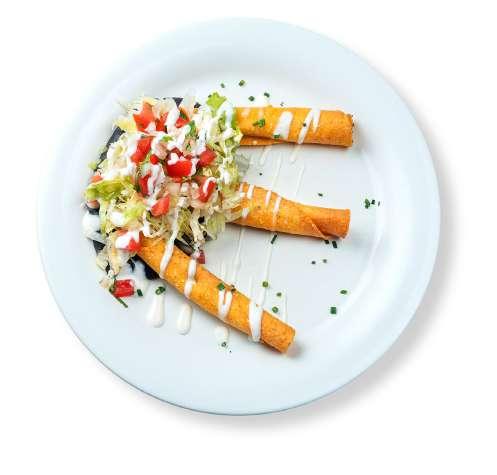 in our homemade sauce of three different types of cheeses and cream, topped with pico de gallo (chopped tomato, onion